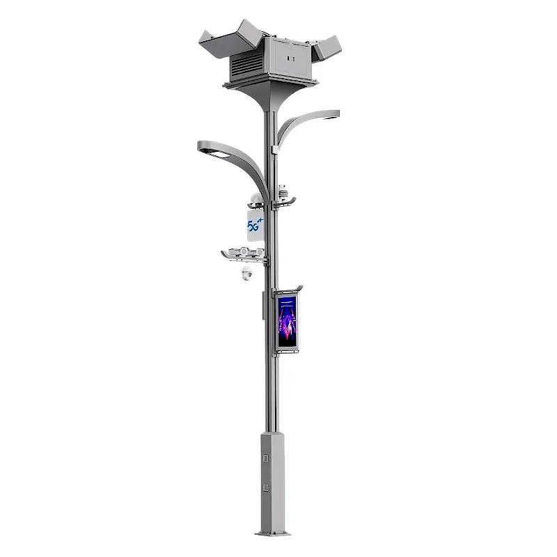 Smart light pole that can accommodate a drone helipad